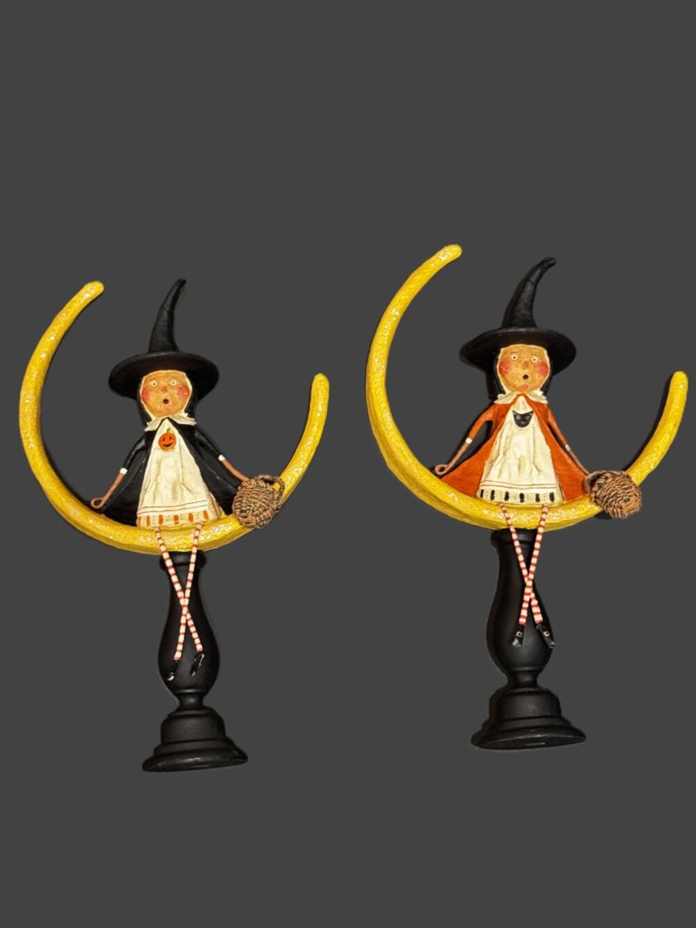 Lori Mitchell Moonlight Magic Decorative Folk Art Figurine Set Circa 2006-2010